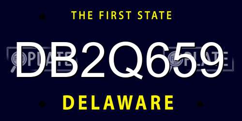 DB2Q659 Delaware License Plate