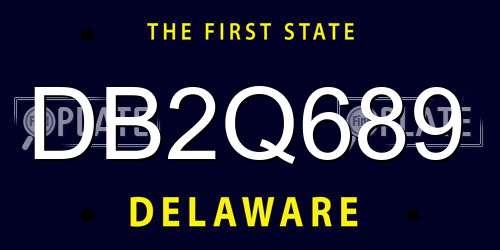 DB2Q689 Delaware License Plate