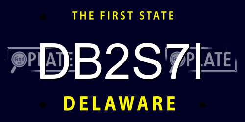 DB2S7I Delaware License Plate