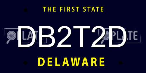 DB2T2D Delaware License Plate