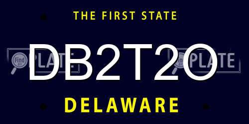 DB2T2O Delaware License Plate