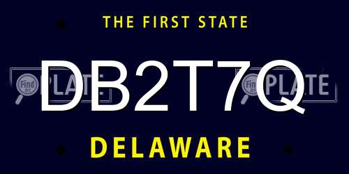 DB2T7Q Delaware License Plate