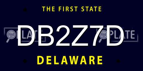 DB2Z7D Delaware License Plate