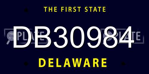 DB30984 Delaware License Plate