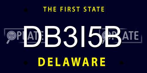 DB3I5B Delaware License Plate
