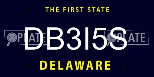 DB3I5S Delaware License Plate