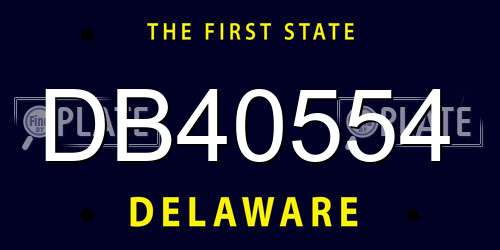 DB40554 Delaware License Plate