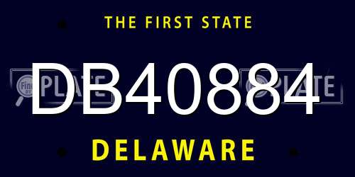 DB40884 Delaware License Plate