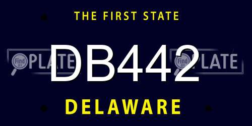 DB442 Delaware License Plate