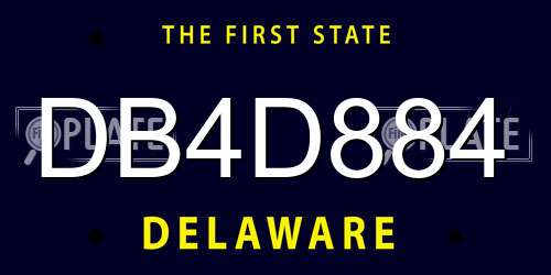 DB4D884 Delaware License Plate