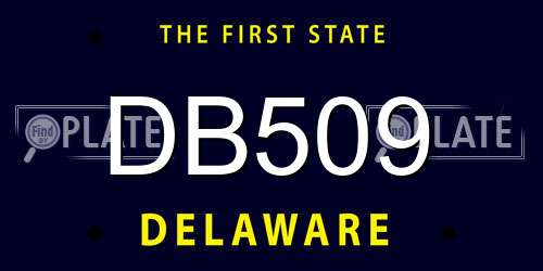 DB509 Delaware License Plate