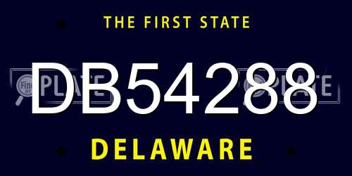 DB54288 Delaware License Plate