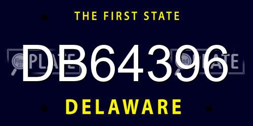 DB64396 Delaware License Plate