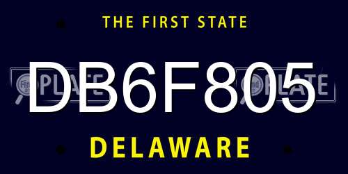 DB6F805 Delaware License Plate