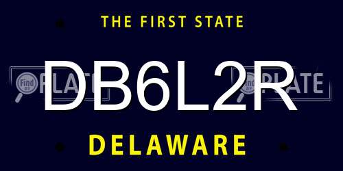 DB6L2R Delaware License Plate
