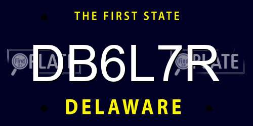 DB6L7R Delaware License Plate