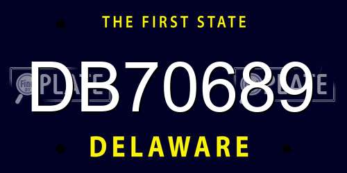 DB70689 Delaware License Plate