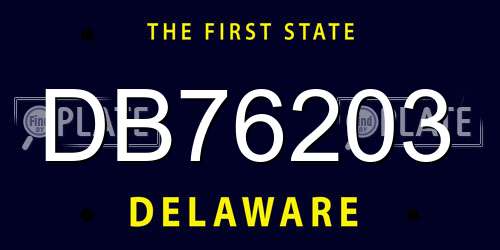 DB76203 Delaware License Plate
