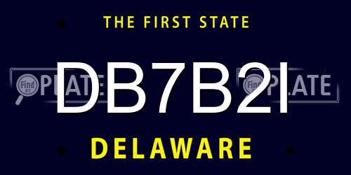 DB7B2I Delaware License Plate