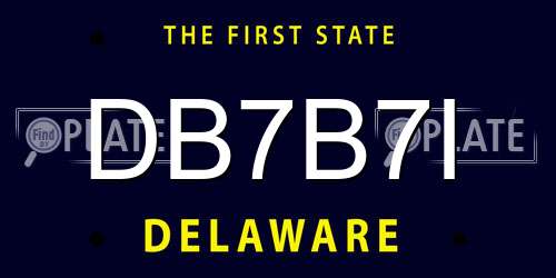 DB7B7I Delaware License Plate