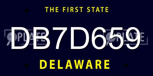 DB7D659 Delaware License Plate