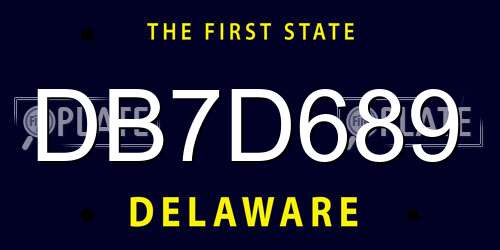 DB7D689 Delaware License Plate
