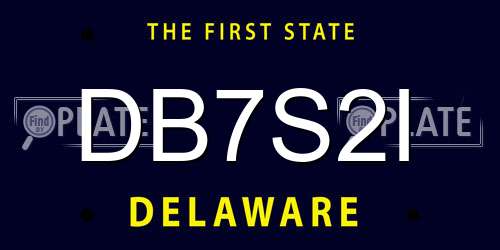 DB7S2I Delaware License Plate