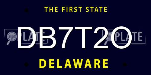 DB7T2O Delaware License Plate