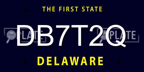 DB7T2Q Delaware License Plate