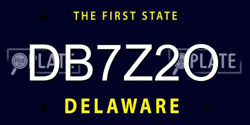 DB7Z2O Delaware License Plate