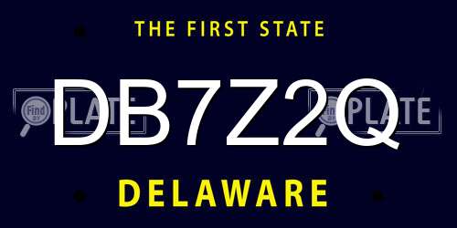 DB7Z2Q Delaware License Plate
