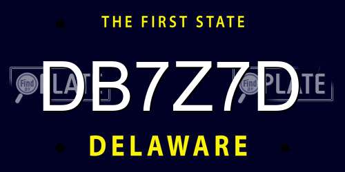 DB7Z7D Delaware License Plate