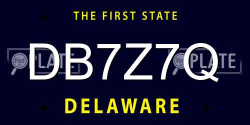 DB7Z7Q Delaware License Plate