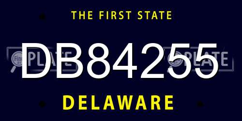 DB84255 Delaware License Plate