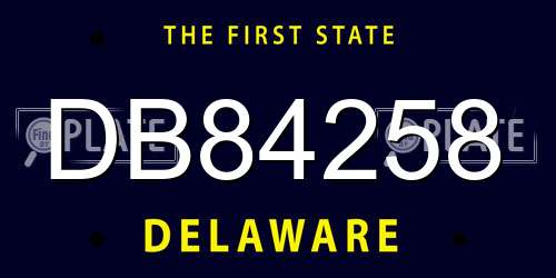 DB84258 Delaware License Plate