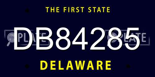 DB84285 Delaware License Plate