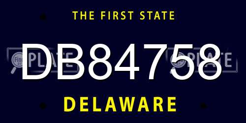DB84758 Delaware License Plate