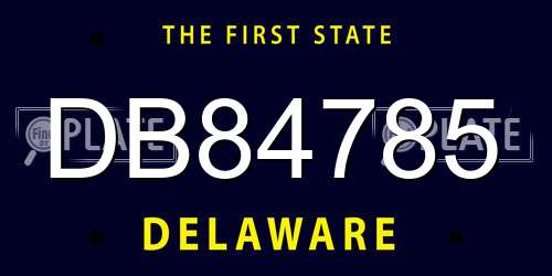 DB84785 Delaware License Plate