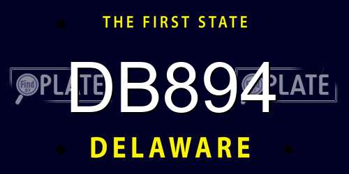 DB894 Delaware License Plate