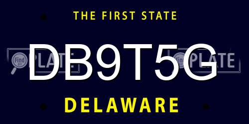 DB9T5G Delaware License Plate