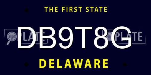 DB9T8G Delaware License Plate