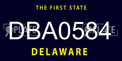 DBA0584 Delaware License Plate