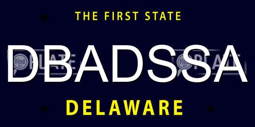 DBADSSA Delaware License Plate