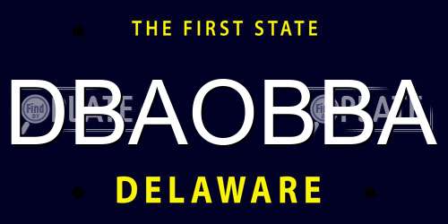 DBAOBBA Delaware License Plate