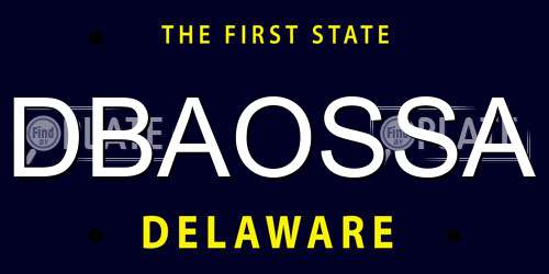 DBAOSSA Delaware License Plate