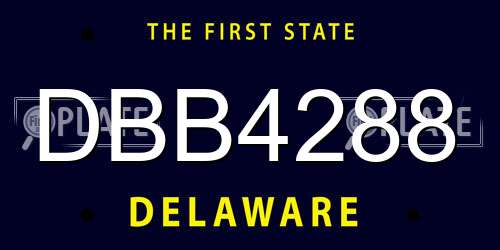 DBB4288 Delaware License Plate