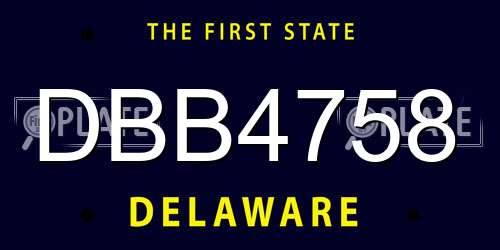 DBB4758 Delaware License Plate