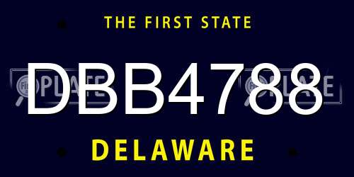 DBB4788 Delaware License Plate