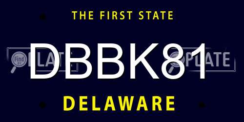 DBBK81 Delaware License Plate