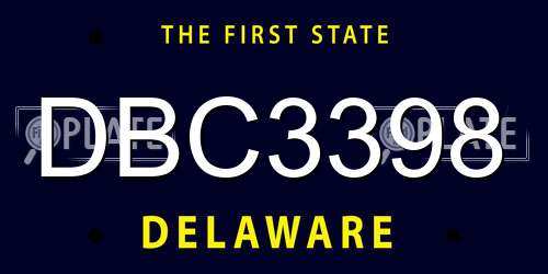 DBC3398 Delaware License Plate